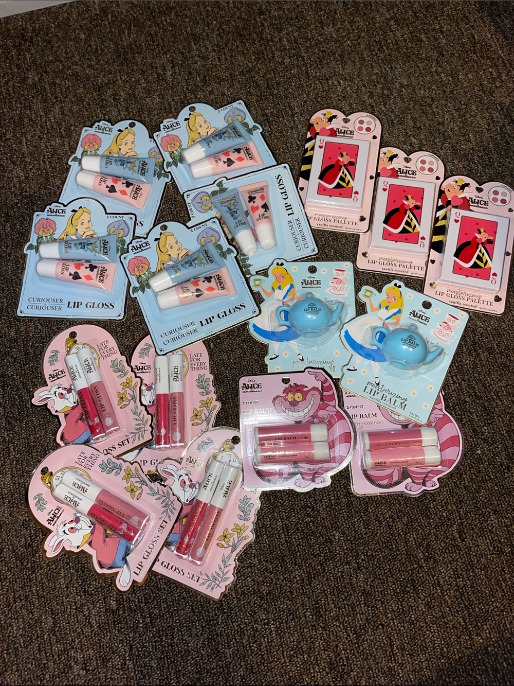 Alice in Wonderland Themed Lip Gloss & Balm lot